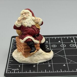 Vtg Jolly Old Elf Santa Up On The Roof Top Christmas Figurine JE004 3.5"H Miller